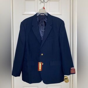 Louis Martin Hopsack Gold Button Wool Blazer Jacket Sport Coat